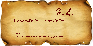 Hrncsár Lestár névjegykártya
